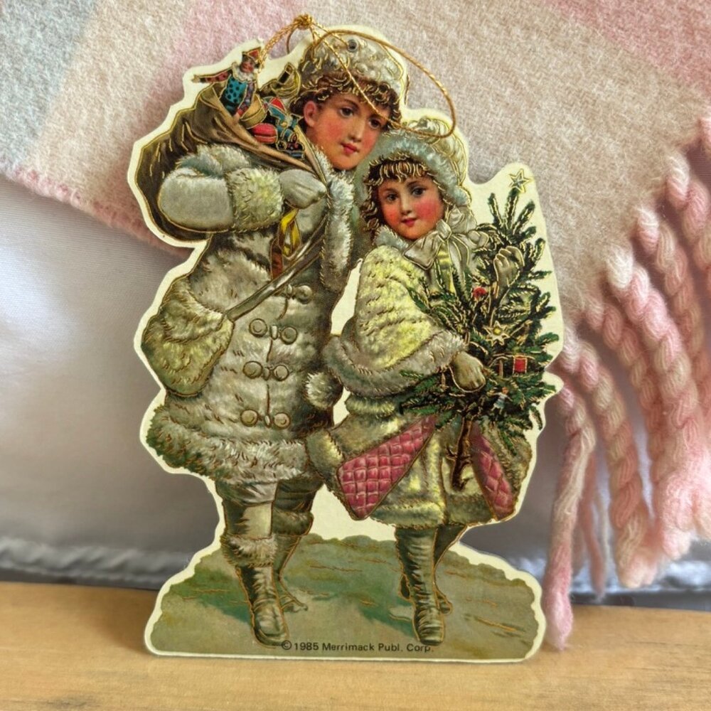 1985 Merrimack Victorian Boy & Girl Christmas Ornament
